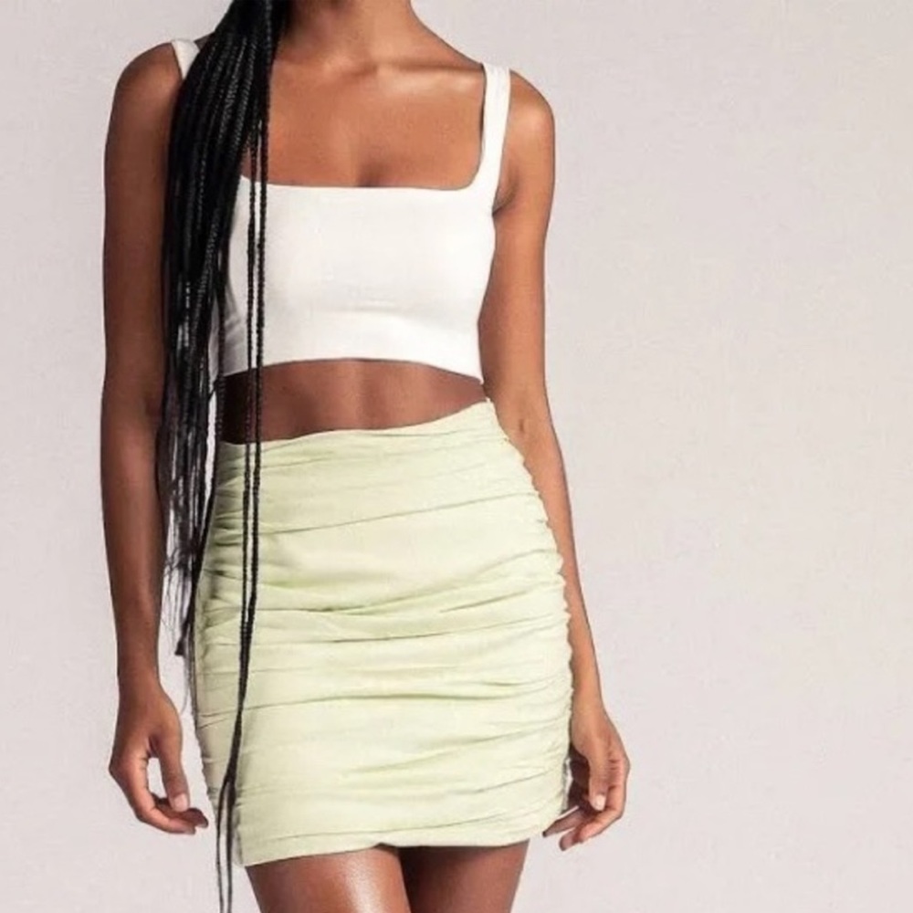 Meshki Ruched Mini Skirt NWT